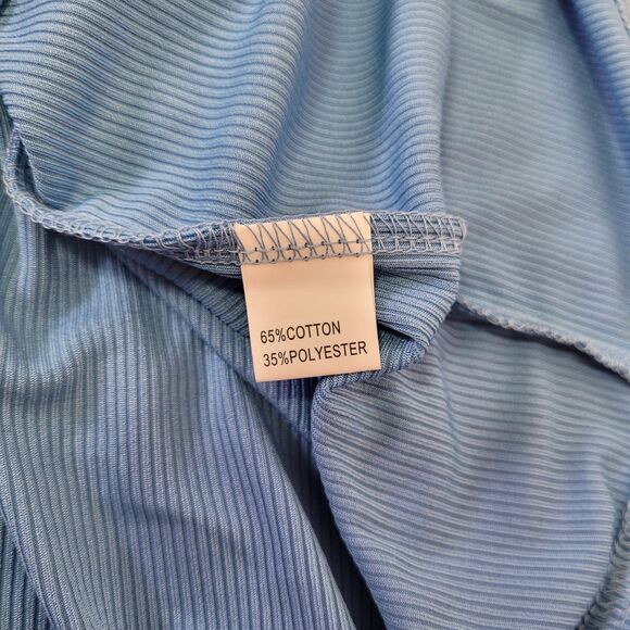 Sunmama Women Casual Dress V Neck Long Sleeve Pencil Midi Dress Blue Medium - Picture 7 of 9